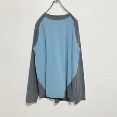 【ロゴ刺繍】montbell モンベル　ラグラン　ロンT 青グレー　L