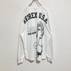 【バックプリント】AVIREX USA アヴィレックス　ロンT 白　L相当