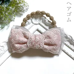 韓国 リボン ヘアゴム ピンク 大人 レース ヘアアクセサリー ヘア 上品 まとめ髪   ギフト プチギフト 華やか コーデ 発表会 プレゼント 贈り物 定番