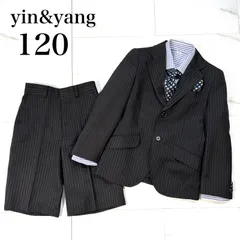 美品 yin&yang 120 フォーマルスーツ 4点セット 男の子 セットアップ 入学式 卒園式 濃紺 発表会