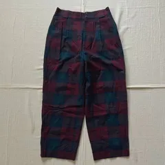 極希少　～90s　vintage　ヴィンテージ古着　MADE IN UKRAINE　ウクライナ製　COLLECTIBLE GOLD by Giorgio Sant'Angelo　ジョルジオサンタンジェロ　ウールスラックス　ツータック　大判チェック柄　12サイズ