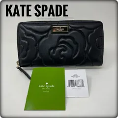 【未使用】Kate spade ケイトスペード ローズステッチ ラウンドファスナー長財布 PWRU4013 黒