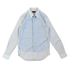 COMME des GARCONS HOMME PLUS / コムデギャルソンオムプリュス レイヤードスタイルシャツ ストライプ ライトブルー XSサイズ フランス製