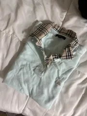 バーバリー チェック カラ 半袖 ポロTシャツ ミント