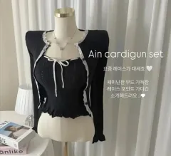 レース ノースリーブ カーディガン セット