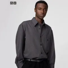 (L) UNIQLO U(ユニクロユー) シャツ チェック柄