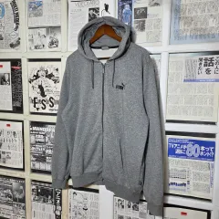 プーマ オーバーサイズ グレー フードジップアップ