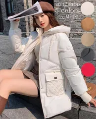 レディース ロングジャケット 韓国風 ダウンコート フード付き 中綿コート 女性用 厚手 コート シンプル 中綿ジャケット ロング丈 アウター