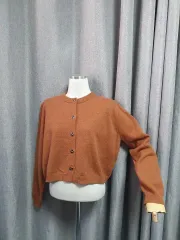 リボンボタン ラウンドカーディガン