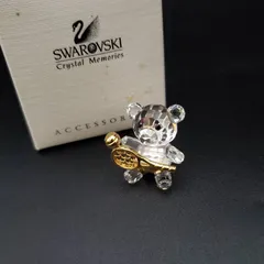 美品 SWAROVSKI Crystal Memories スワロフスキー ブローチ ベア 熊 テニス クリスタル 箱付き 可愛い ギフト プレゼント 贈り物