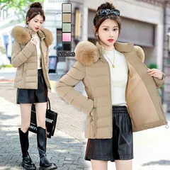 送料無料 高品質 ダウンコート レディースダウンジャケット中綿コート 暖かい 体型カバー フード付き キレイめ 通勤 OL 通学 防寒着 ゆった