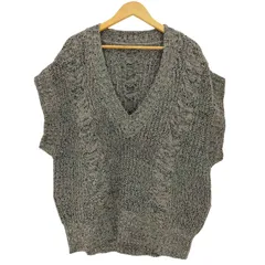 ユーズドフルギ USED古着 {{ESICA}} ケーブル編み Vネック ニットベスト レディース FREE 