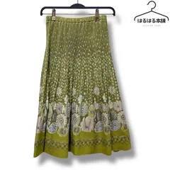 RESRALIQUE／緑／グリーン／総柄／フレアスカート／高級感／上品／9