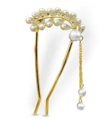 【人気商品】パール Uピン 結婚式 和装 二本挿し 振袖 二本挿し バチ型 まとめ髪 留袖 髪飾り レディース かんざし 簪 A Baramoly髪飾り