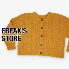 フリークスストア ケーブルニット カーディガン アラン編み オーバーサイズ マスタード からし色 F フリーサイズ セレクトショップ 秋冬