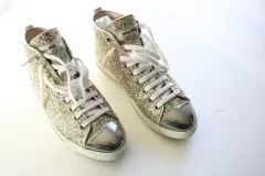 ミュウミュウ GOLD グリッター ハイトップ レディース スニーカー