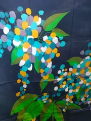 ⑱【レア・美品】ChristianDior クリスチャンディオール 大判 スカーフ 紺 ネイビー アンティーク vintage 骨董 花柄 ブランド 年代物 オールド JAPAN