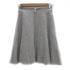 ミッシュマッシュ MISCH MASCH フレアスカート ひざ丈 ストライプ柄 S マルチカラー ライトグレー /YS5