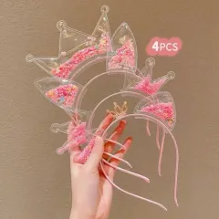 (新品)ラメ プリンセス 王冠 パーティー カチューシャ 4種 セット