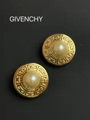 【極美品】GIVENCHY ジバンシィ イヤリング ゴールド フェイクパール 4Gロゴ ヴィンテージ 刻印あり