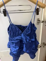 ZARA ザラ ブルー ノースリーブ ブラウス