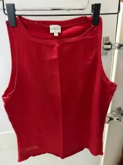 Calvin Klein ジーンズ レッド ノースリーブ Sサイズ