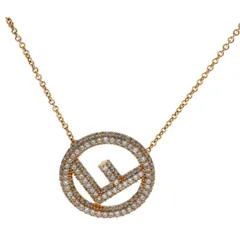 【中古】 Fendi フェンディ  ネックレス・ペンダント   エフイズフェンデ ネックレス Fロゴ ラインストーン 24020187 YM