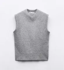 ZARA ザラ スリーブレス ベスト ニット L(55 66)