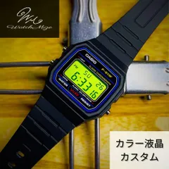 🌟新品未使用🌟 CASIO チプカシ F-91W-1JH　『ライム液晶』カスタム