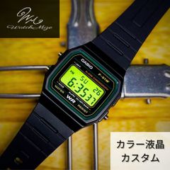 🌟新品未使用🌟 CASIO チプカシ F-91W-3JH　『ライム液晶』カスタム