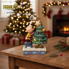 Charlie Brown and Snoopy Christmas Decoration, 21cm | Jim Shore Peanuts Merchandise, Figure, Doll, Figurine, Sculpture, Officially Imported