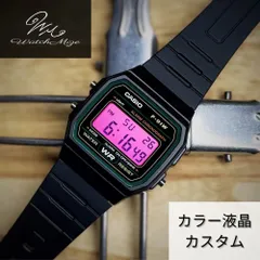 🌟新品未使用🌟 CASIO チプカシ F-91W-3JH　『ピンク液晶』カスタム