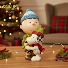 スヌーピー チャーリーブラウン クリスマスハグ 14cm クリスマス | ジムショア ピーナッツ グッズ フィギュア 人形 置物 彫刻 Jim Shore 正規輸入品