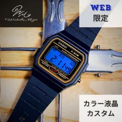 🌟新品未使用🌟 CASIO チプカシ F-91WG-9QJH　『ブルー液晶』カスタム【WEB限定モデル】