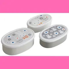 保存容器 日本製 (大400ml 中280ml 小180ml) シール容器 3個組 Ag+ 抗菌 スケーター(Skater) ミッフィー モノトーン SRS3SAG