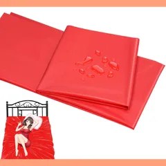 SMプレイマット 防水シート オイルマッサージ 防水マット 大きめ エッチ用シーツ 使い捨て 薄型 お風呂 防水 おねしょ PVC製 ベッド用 床を汚さない セックス 220M×130M（赤） ローションマット