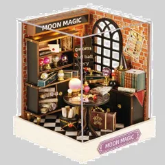 LEDライト、アクリル製防塵カバー、カラーページ付き詳細説明書が付属（QT085） 木製ミニチュア手作りキット（飾り物）DIYミニチュアハウス ドールハウス CUTEROOM