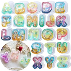 Evergarden 26文字セット【専用フィルム付き】シャカシャカ シリコンモールド アルファベット レジン モールド (個別タイプ) 1