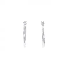 K18WG ハート フープ ピアス