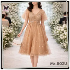 【新品】【体のラインを出さないが可愛い♪お呼ばれドレス】体型カバー マタニティドレス 妊婦 大きいサイズ 結婚式 演奏会 発表会 二次会 舞台衣装 パーティードレス ワンピース フォーマル オケージョン 個性的 ミモレ丈 ピンク系 ベージュ系 Mサイズ