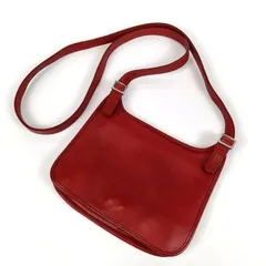 COACH オールド コーチショルダーバッグ 斜めがけ レザー レッド系 赤 9132 レディース 薄マチ ヴィンテージ 本革 ポシェット サコッシュ 中古