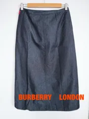 BURBERRY　LONDON 　バーバリーロンドン　巻きスカート　LLサイズ　４２　デニムネイビー　裏地ノバチェック　可愛い　おしゃれ　お出掛け　送料込み　6461777