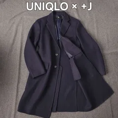 UNIQLO +J 秋冬 ユニクロ プラスジェイ ウールブレンド チェスターコート M ネイビー ビジネス カジュアル 総裏 メンズ