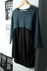 W(XS) シー NEW YORK ドレス ONE PIECE ツイード ブラック ウール The HANDSOME 高価 - 16718