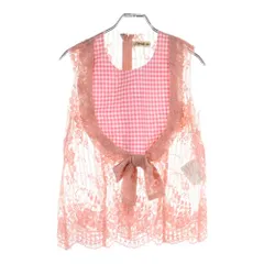COMME des GARCONS (コムデギャルソン) 05SS ピンクパンサー期 フロントリボン ギンガムチェックレース切替 タンクトップ ピンク レディース GO-B020 AD2004のサムネイル