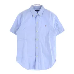 RALPH LAUREN (ラルフローレン) 刺繍 半袖ボタンダウンシャツ ブルー レディース