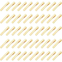 ヘアピン ゴールド バレッタ 金具 50個入り クリップベース メタルパーツ ヘアクリップ DIY 手作り ヘアアクセサリー 装飾材料 大人 プロユース 工作用品 (ゴールド - 5.5)