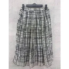 ◇ KBF アーバンリサーチ チェック 膝下丈 フレア スカート 1 グレー ブラック *  【1002796702198】