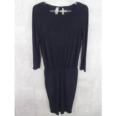 ◇ zara basic ザラ ベーシック バックオープン 長袖 膝下丈 ワンピース EUR・USA/M ブラック レディース  【中古】 【1002796864261】