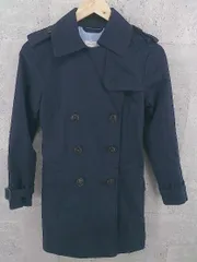 ■ GAP ギャップ ウエストリボン 長袖 トレンチ コート XXS ネイビー *  【1002797091741】